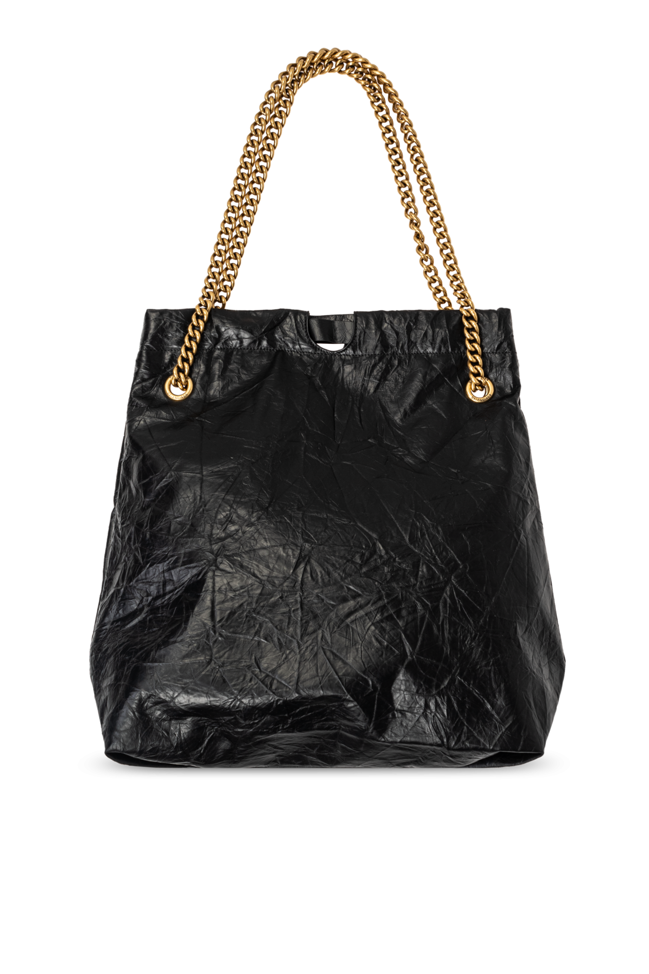 トートバッグ BALENCIAGA Black Leather Medium Crush Shoulder Bag 18693574_42377027_600.jpg